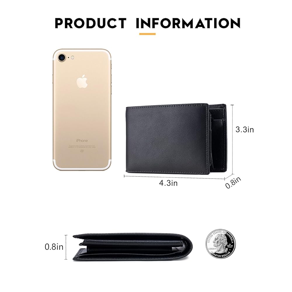Amazon.com: OFAMOUS Men's Leather Wallet with Coin Pocket